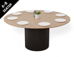 Mimi Dining Table - Black - Natural - 155cm