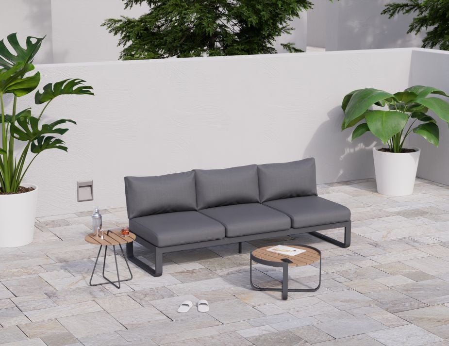 3 Seater Charcoal With Accessories 2
