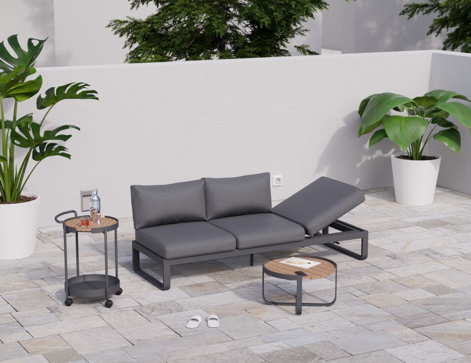 3 Seater Charcoal With Accessories