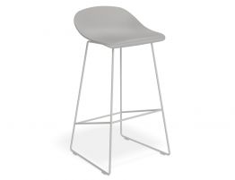 Pop Stool - Silver Grey Frame and Shell Seat 
