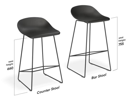 Pop Stool - Silver Grey Frame and Shell Seat 