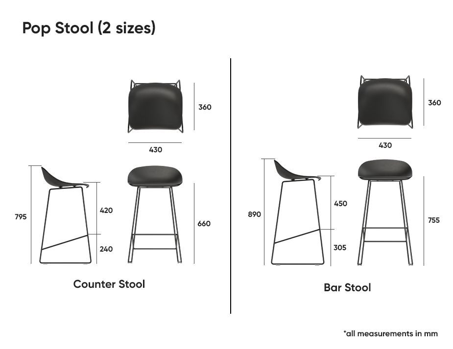 Pop Stools Dimensions