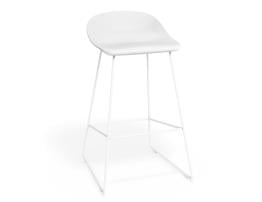 Pop Stool - White Frame and Shell Seat 
