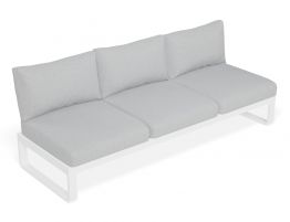Fino Outdoor 3 Seater Sunlounge in Matt White Frame / Light Grey Fabric