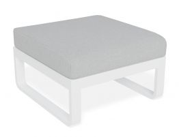 Fino Ottoman with White Frame / Light Grey Fabric