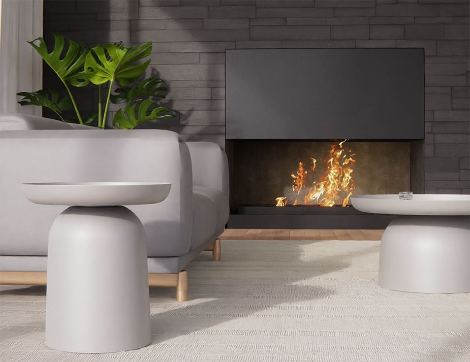 Grey Soda Table Combo Modern Fireplace