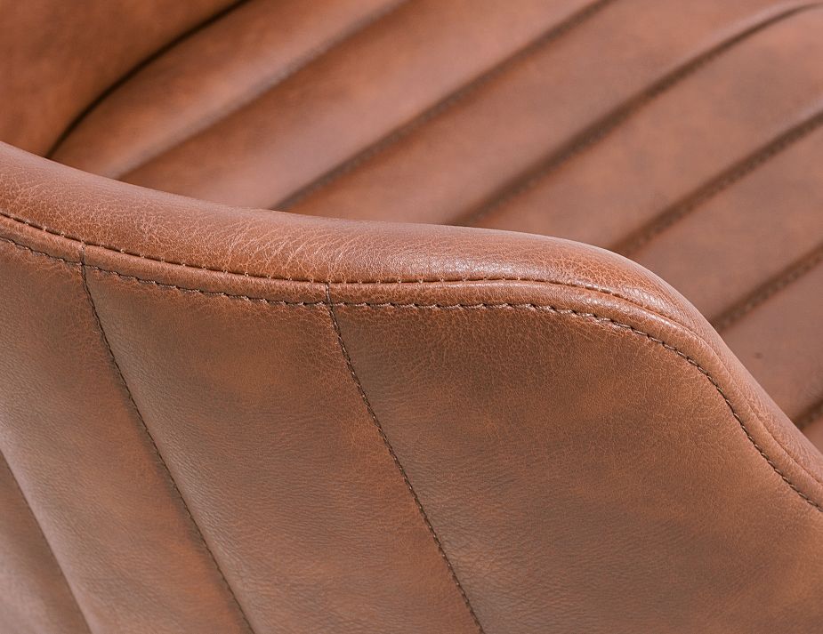 Andorra Armchair Brown Leather CloseupV2