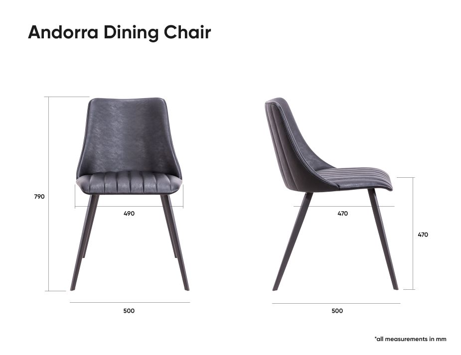 Andorra Dining Chair Dimensions