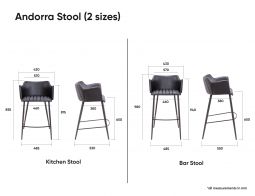 Andorra Bar Stools Dimensions