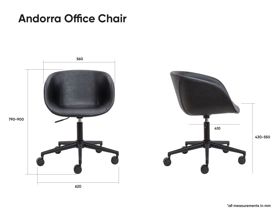 Andorra Office Chair Dimensions2