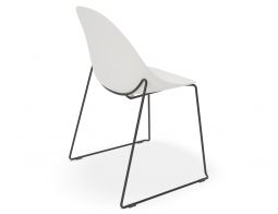 Pebble Rail Chair White Plastic BACK