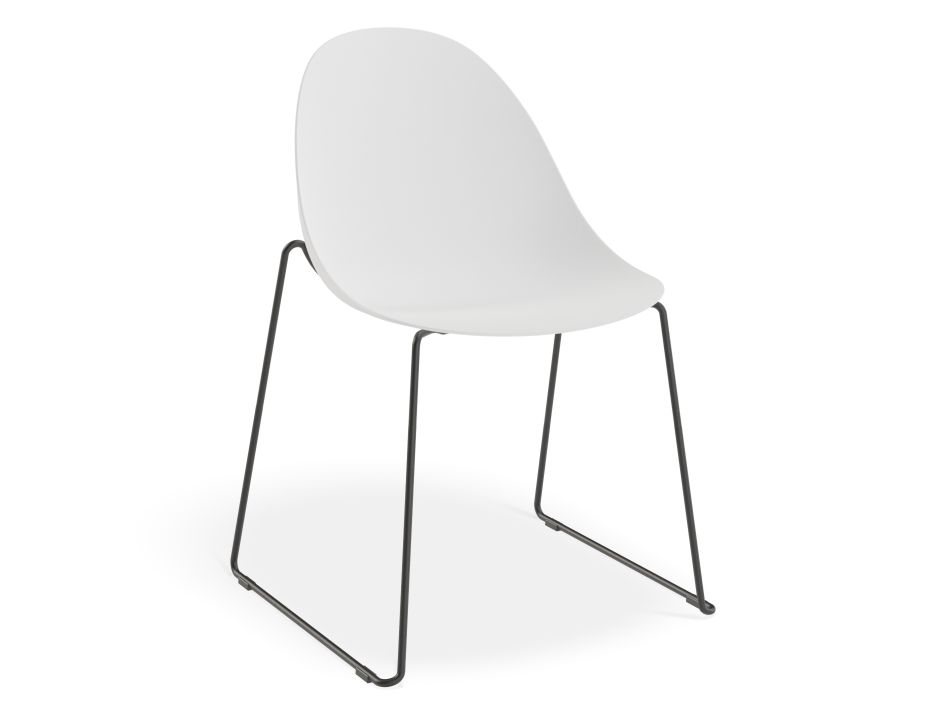 Pebble Rail Chair White Plastic MAIN