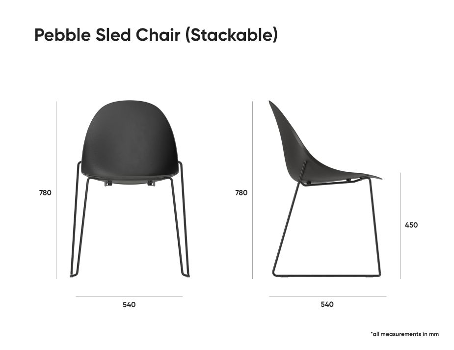 Pebble Sled Chair Dimensions