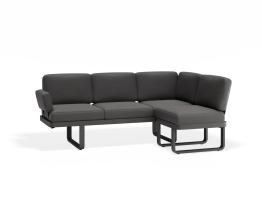 Delmar Config C - Outdoor - Charcoal - Granite Grey Cushions