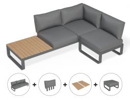 3 Seater Teaktrays Oneside L Config Label