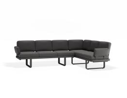 Delmar Config E - Outdoor - Charcoal - Granite Grey Cushions