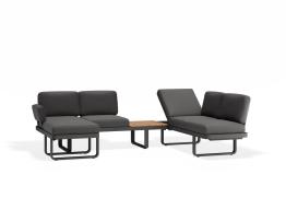 Delmar Config F - Outdoor - Charcoal - Granite Grey Cushions