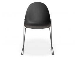 Pebble Rail Chair Black Plastic FRONT