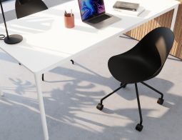 Pebble Swivel Chairs Black Angle 2