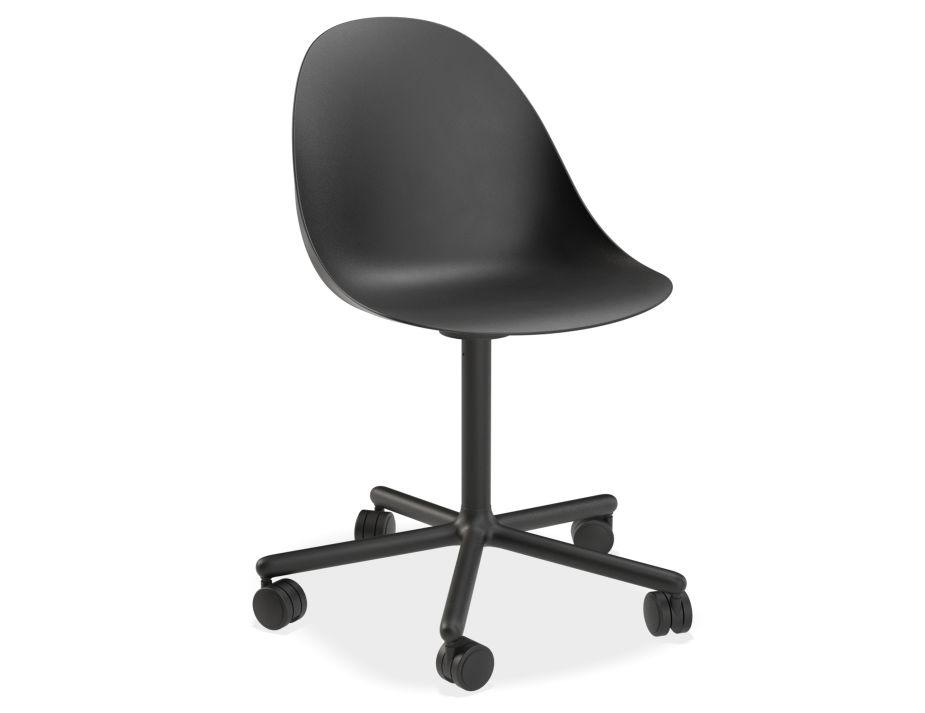 Black plastic office chair best sale