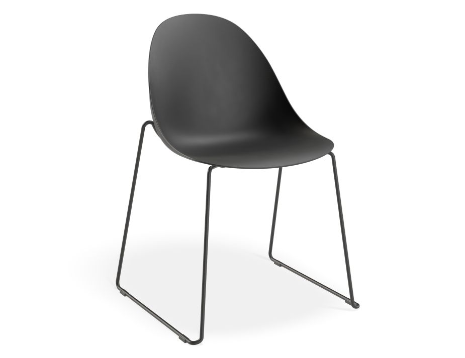 Pebble Rail Chair Black Plastic MAIN
