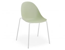 Pebble 4post Chair Green White Base 1 BlackFeet