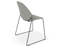 Pebble Rail Chair Grey Plastic BACK