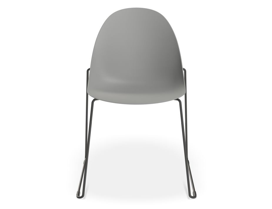 Pebble Rail Chair Grey Plastic FRONT