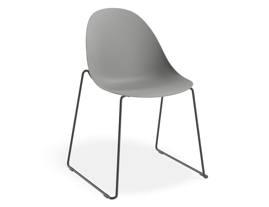 Pebble Rail Chair Grey Plastic MAIN