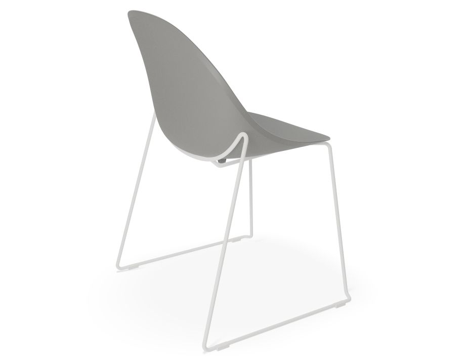 Pebble Rail Chair Grey White Base 2