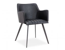 Andorra Armchair Black Leather 22