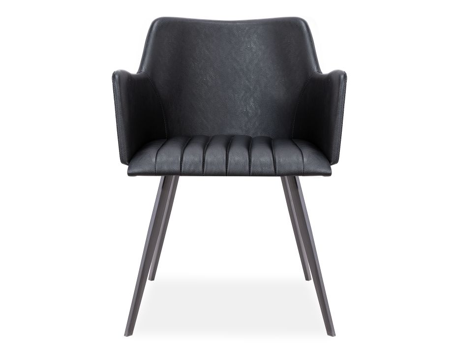 Andorra Armchair Black Leather2