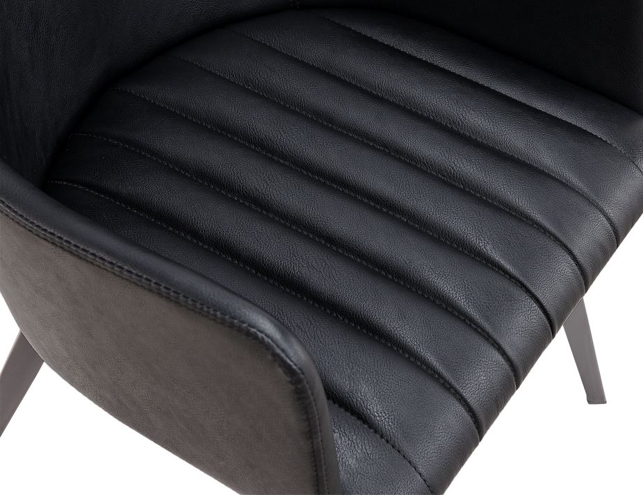 Close Up Black Leather Chair2