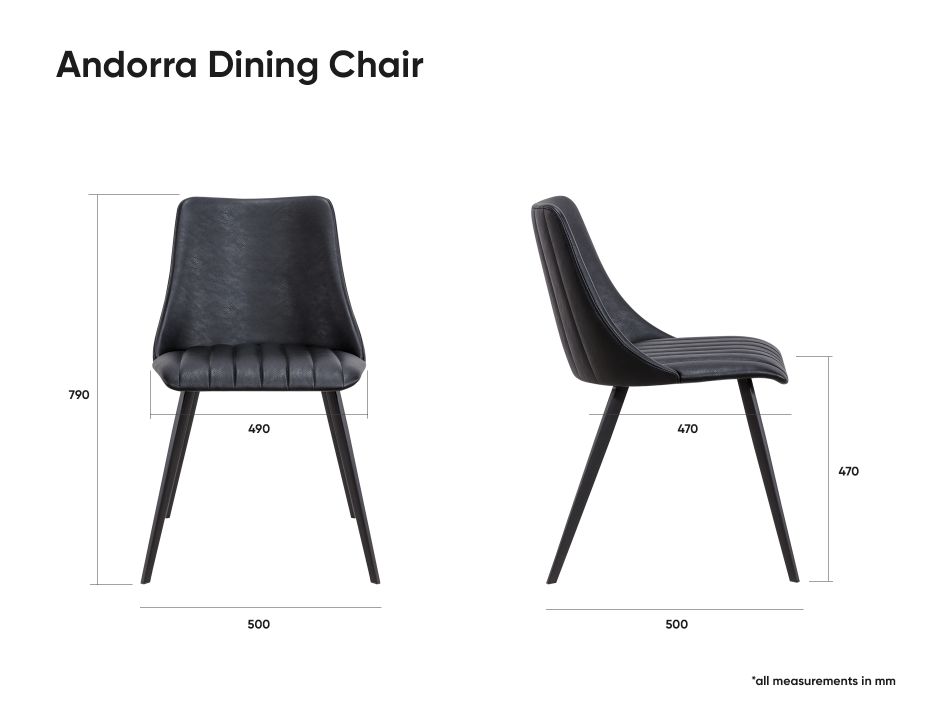 Andorra Dining Chair Dimensions2