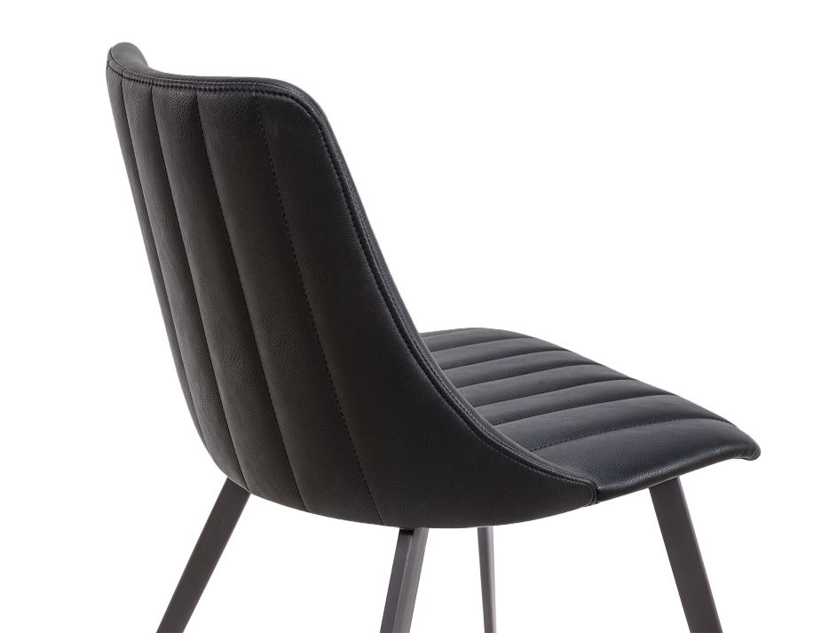 Pu Leather Dining Chair Black2