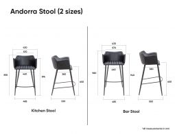 Andorra Bar Stools Dimensions2