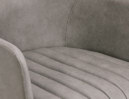 Andorra Armchair Grey Leather 5 Closeup New