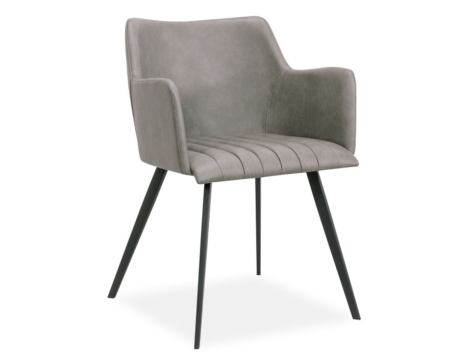 Andorra Armchair Grey Leather 2 New