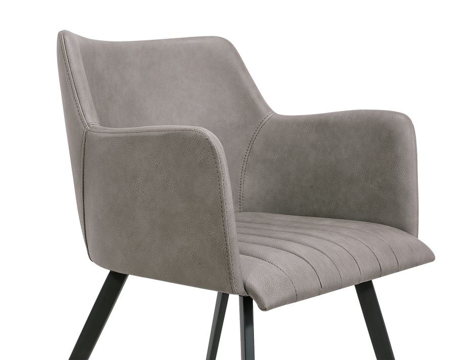 Andorra Armchair Grey Leather 5 New