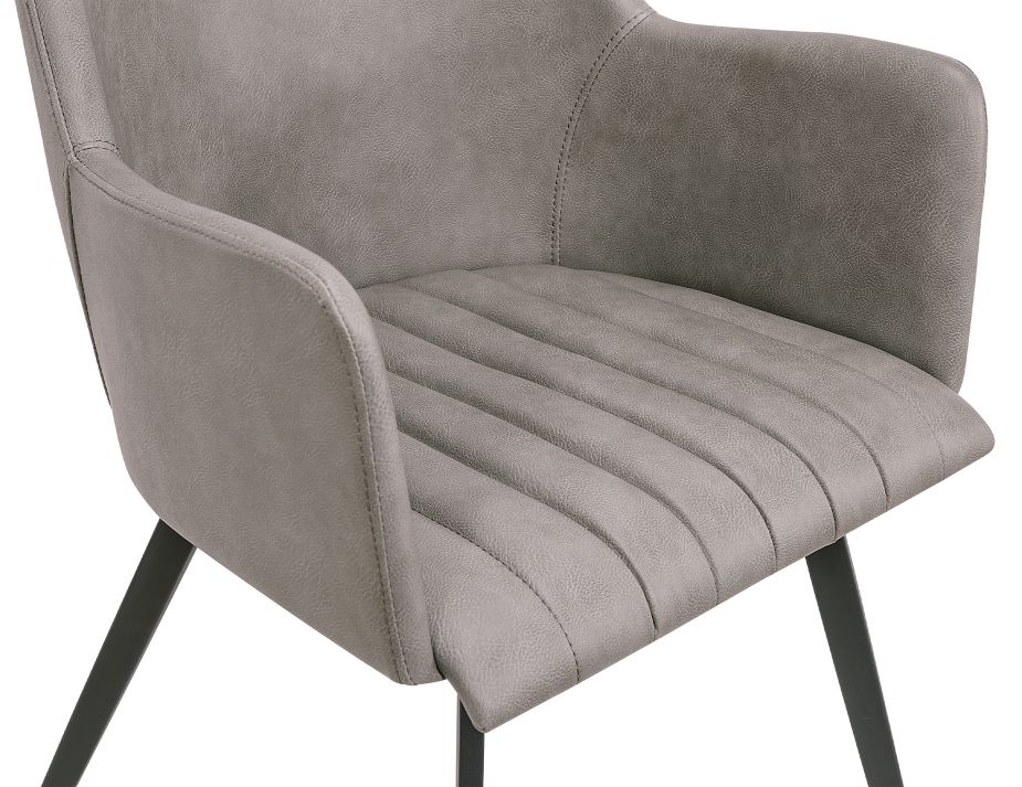 Andorra Armchair Grey Leather 7 New