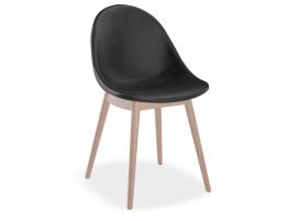 Pebble Chair Black Upholstered Vintage Seat