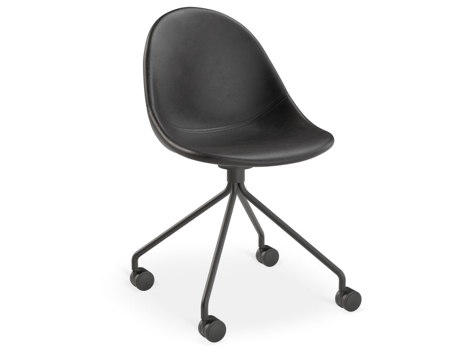 Senchuan Black Leather Office Chair 1