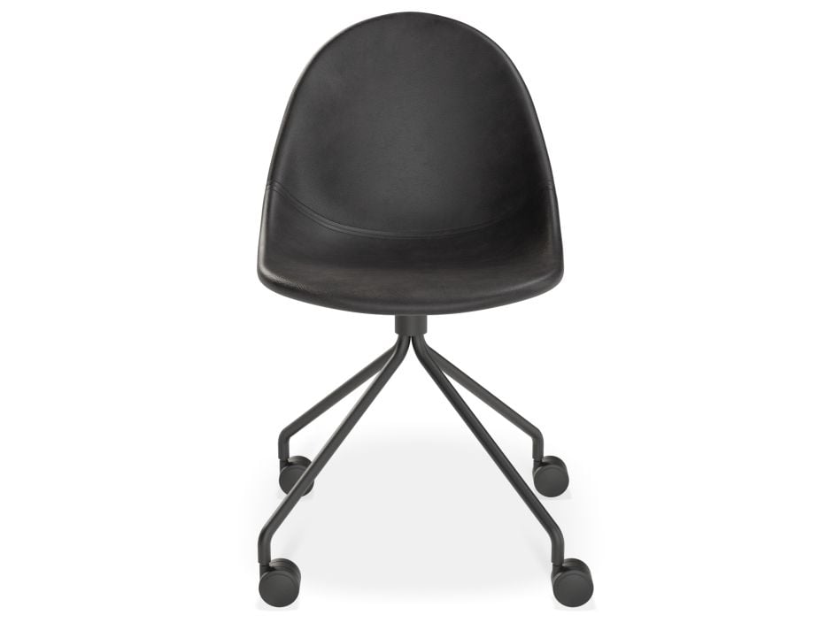 Senchuan Black Leather Office Chair 4