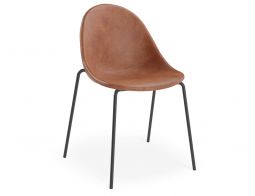 Pebble Brown Leather 4 Pole Chair 1
