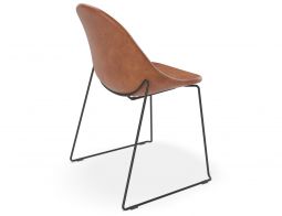 Pebble Rail Chair Brown Leather BACK