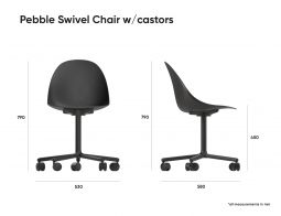 Pebble Swivel Castor Chair Dimensions