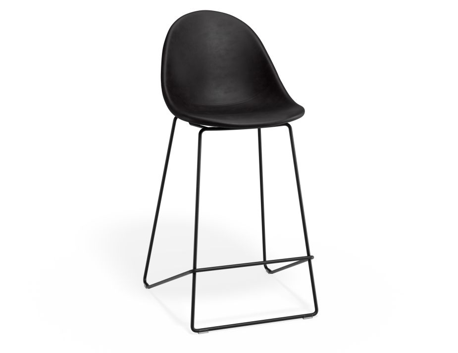 P 1 Pebble Kitchenstool Blackpuseat Blackframe