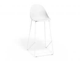 Pebble White Stool Shell Seat