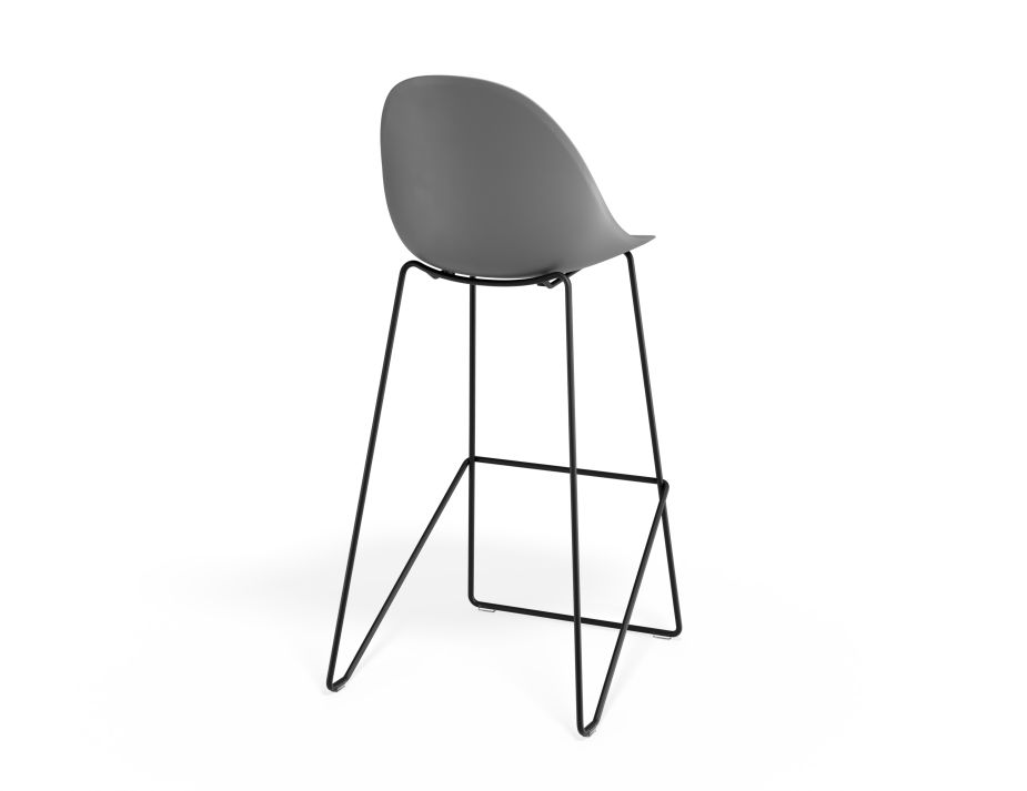 P 2 Pebble Barstool Greyseatv2 Blackframe