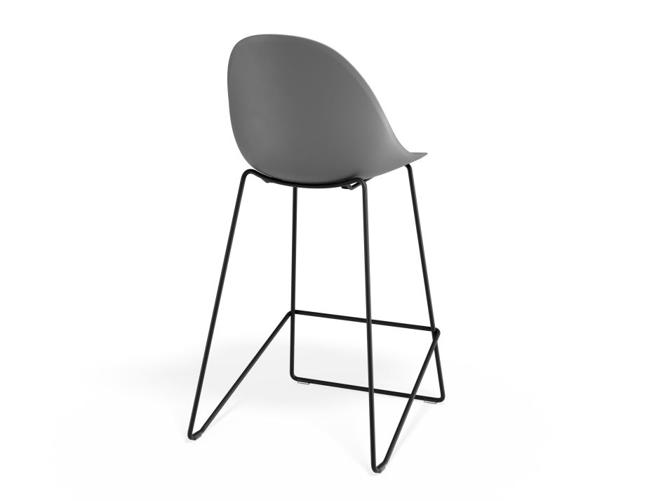P 2 Pebble Kitchenstool Greyseatv2 Blackframe